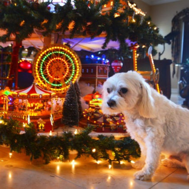 Christmas tree with village